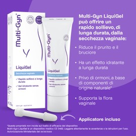 Multi-Gyn LiquiGel crema intimo Donna - Gel idratante Contro Secchezza Vaginale e Prurito. Ripristina il PH della Pelle con Ingredienti Naturali - Gel 50ml + applicatore