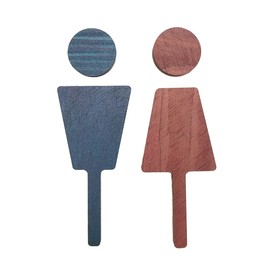 simPLEISURE ea100092b01n0 Toilet Sign Plate, Wooden, Toilet Mark, Toilet Plate, Pictogram Sign, Stylish, Seal-type, TOILET Display (Blue-Red)