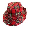 By Robelli Adult Red Tartan Trilby Fedora Hat