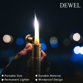 Wheel Kerosene Lighter,Trench Lighter Vintage Fine Copper Windproof Creative Personality Brass Lighter for Collection/Decorative/Gift/Present(Copper)…