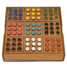 LOGOPLAY Memoria - A Memory Game with 2 Game Variants - Board Game - Thinking Game - Wooden Board Game with Coloured Plugs