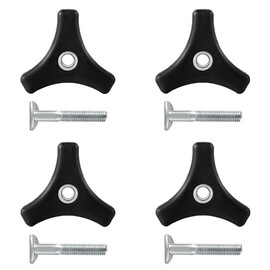 TRKETK 4 Pcs Lawn Mower Handle Knobs Nut Bolt, Universal Plastic Lawnmower Wing Nut and Triple Angle Mower Handle Bolts Lawn Mower Parts & Accessories for Most Lawnmower Handle Parts Garden Tools