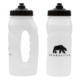 Bearactive Running Bottle Lightweight 500 ml Handheld Sports Water Bottles with Valve Sprout - BPA Free Plastic and Leak Proof - Runners Hand Grip Bottle (1 Bottle, Black)