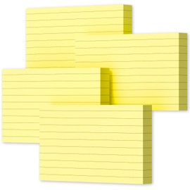 Yellow Index Cards 3x5, 200 PCS Notecards 3x5 Lined, Flashcards Note Cards 3x5 Cards Thick Flash Cards Ruled Index Card, Single-Sided Ruled Lined 3 by 5 Index Cards for Studying Notes Taking