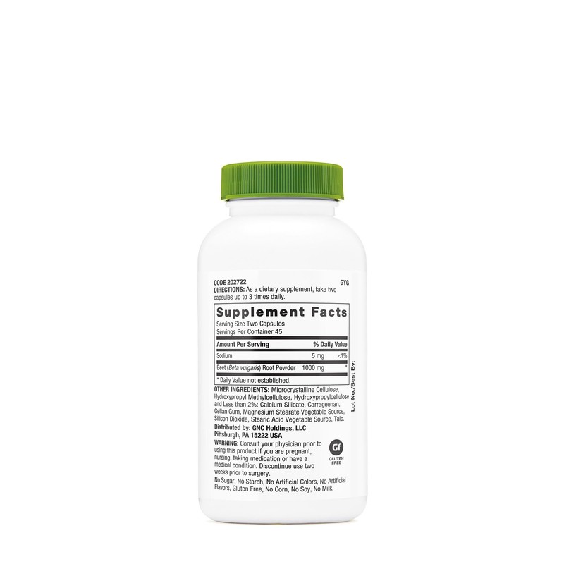 GNC SuperFoods Beet Root, Provides 60mg of Chlorophyll, 90 Capsules