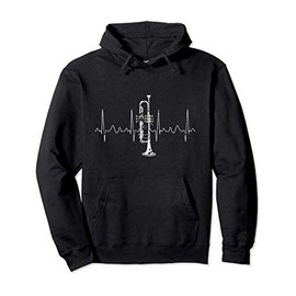 Trumpeter Musician Heartbeat Gift Trumpet Pullover Hoodie