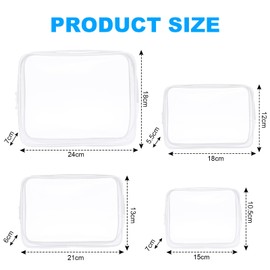 Aucuu Clear Toiletries Bag, 4 Pack PVC Waterproof Toiletries Carry Pouch, TSA Approved Travel Toiletry Bag with Zipper, Multi-Size Cosmetic Makeup Bags for Women and Kids - Travel Business