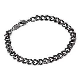 Phiten Carbonized Titanium Chain Bracelet, Length 6.7 - 8.3 inches (17 - 21 cm), Pure Titanium with Carbonized Titanium Coating, Black, Accessory for Men and Women
