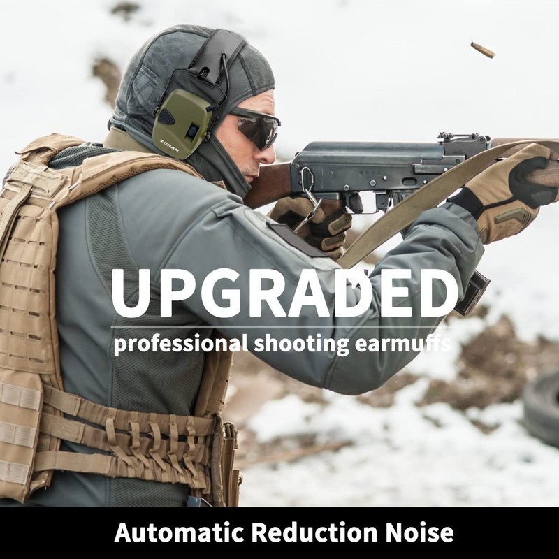 ZOHAN EM054 Electronic Shooting Ear Protection with 4X Sound Amplification