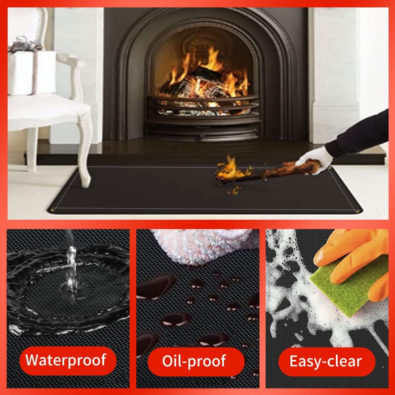 PfiHom 122 × 92 CM Fire Pit Mat, Double-Sided Fireproof