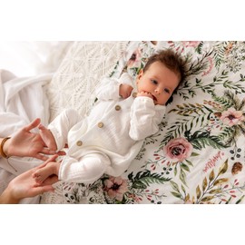 Makoma Baby Muslin Romper - Newborn Boys & Girls - Baby Clothes Linen 100% Cotton, Green