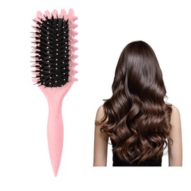 Curly Hair Brush, Less Pulling Styling Brush for Men and Women, Curl Brush,Boar Bristle Hair Brush Styling Brush for Detangling Hair Brush (Pink)