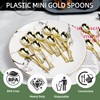 Pryntono 120PCS Gold Plastic Mini Spoons Disposable 4 inch Tasting