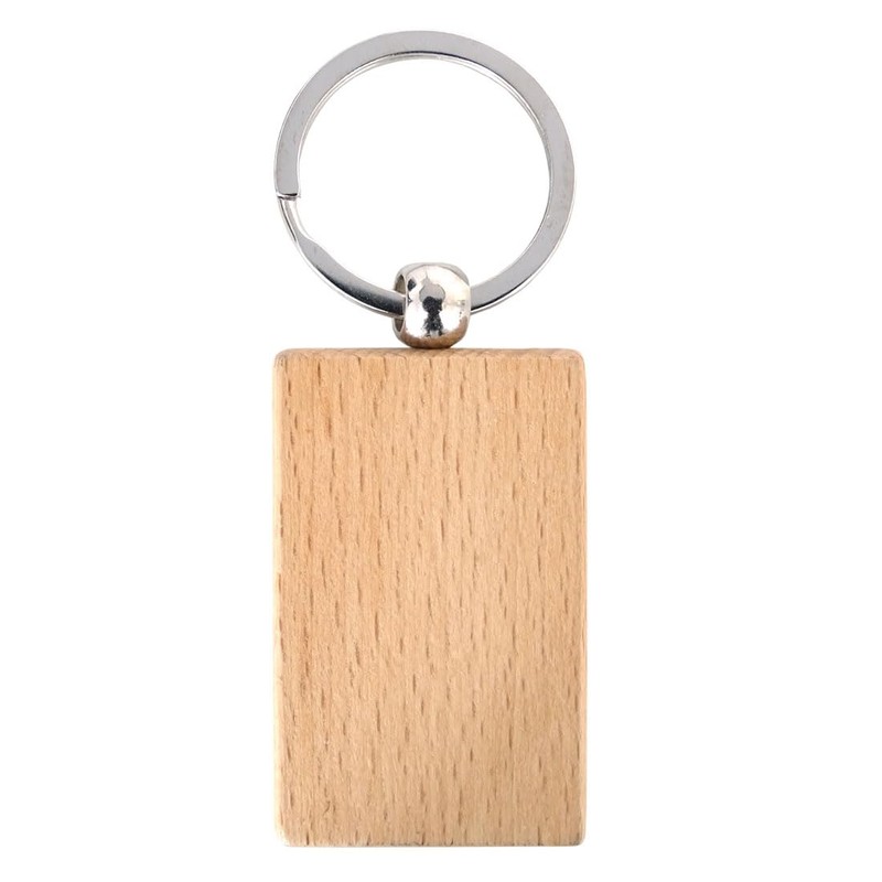 keepdrum Wooden Saxophone Keyring Rectangle Gift for Musicians, natural, Unit