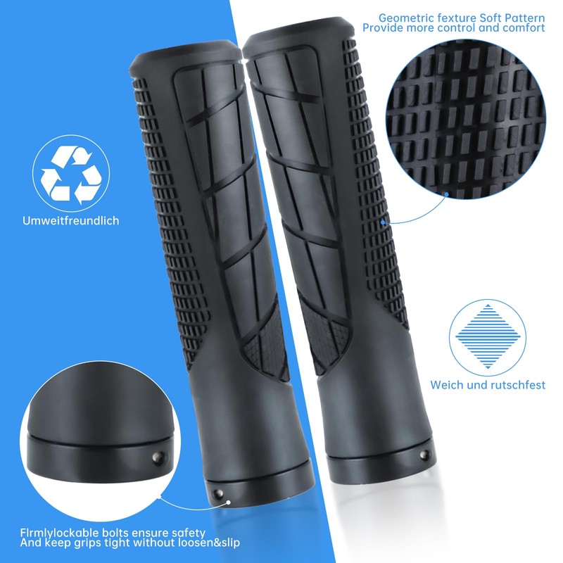 Bicycle Grips Ergonomic Soft Rubber Non Slip Iron