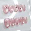 Round star magnet handmade nail tips - long stiletto /