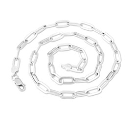 Silver Paperclip Chain for Women with 925 Sterling Silver Lobster Clasp 6mm Paperclip Necklace for Women Silver Chain for Women Silver Necklace Chain for Women 20 Inch