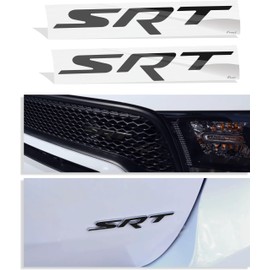 Reflective Concepts - SRT Front and Rear Badge Overlay Decal Stickers - Fits 2018-2023 Durango SRT - (Color: Flat Black)