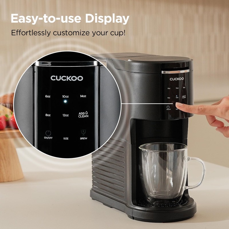 CUCKOO Single Serve Coffee Maker for K-Cup Ground Beans &
