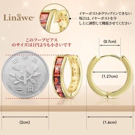 Linawe Women’s Hoop Earrings, Cartilage Rings, First Earrings, Cute, Crystal, Jewelry, Needle, 14 K Gold, Pink Gold, Silver, Copper, Copper