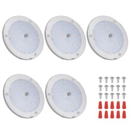 RVZONE RV Lights Interior, 5 Inch RV LED Ceiling Puck Light Dimmable 12 Volt LED Lights, 12V RV Puck Lights 4.5W Transparent Frosted RV Ceiling Dome Light for Camper Van Trailer Boat