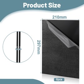 DBREAKS 6 Pieces Black Acrylic Sheets, 210 x 297 x 2 mm Acrylic Plastic Sheets, Acrylic Panel, Plexi Acrylic for Photo Frames, Project Displays, Painting