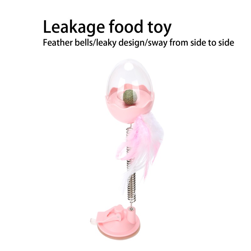 ABS LED Lighting Swing Spring Feather Leak Food Pet Toy