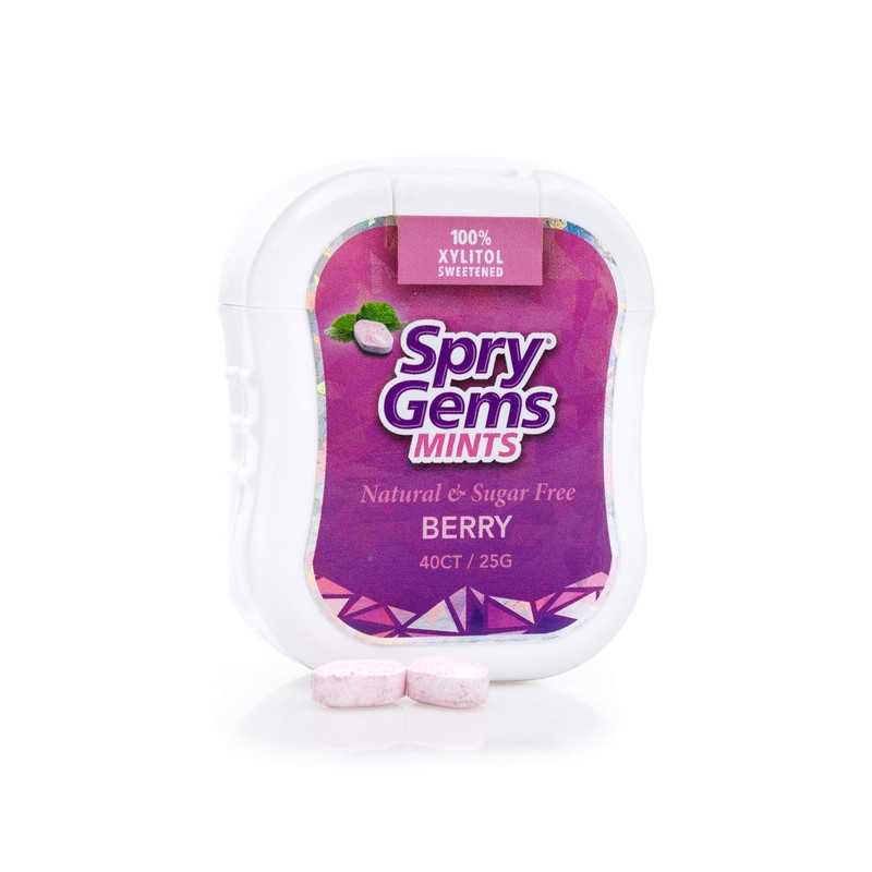 Spry Gems Xylitol Mints Berry 40ct x 6