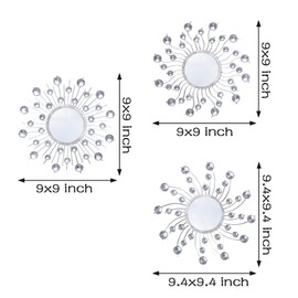 wotieuns - Espejo de pared de metal para decoración del hogar, decoración de pared, espejo decorativo adecuado para sala de estar, recámara, baño y entrada