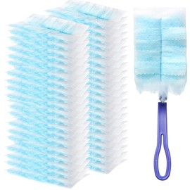 40 Count Duster Refills, Disposable Static Dust Removal Brush Replacement Head Compatible with Swiffer Duster Refills for Dusting Electronics Furniture Blinds Ceiling Fans, with 1 Short Handle (40)