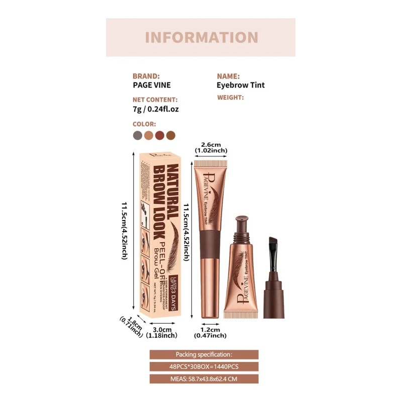 Gel Y Tinte Para Cejas Resistente Al Agua - No