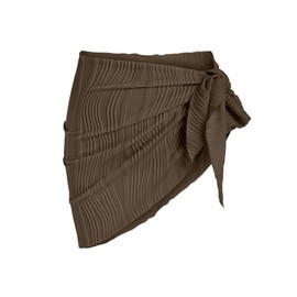 ZAFUL Textured Tie Side Beach Sarong OneSize 4-Deep Coffee