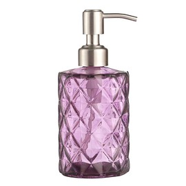 YunNasi Soap Dispenser with Stainless Steel Pump, Refillable Liquid Hand Soap Dish Soap Dispensers for Bathroom Counter, Kitchen Sink (Purple)