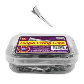 Silver Metal Hair Clips and Pins with Strong Coil Spring Salon Grade Hair Accessories for Styling DIY Crafts and Organizing (80 Pcs - Single Prong Clips)