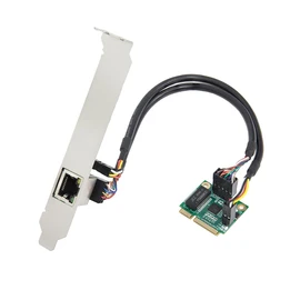 IO CREST 2.5 Gigabit Ethernet Mini PCI-E Network Controller Card 10/100/1000/25000 Mbps RJ45 LAN Adapter Converter for Desktop PC