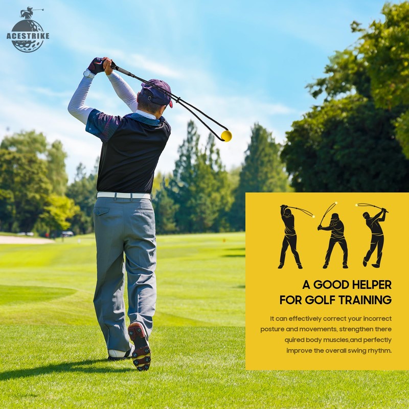 ACESTRIKE Golf Swing Training Aid, Golf Swing Pracice Rope, Rope