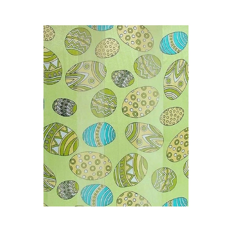 Unbranded Easter-Themed Scarf With Green & Blue Patterned Egg Design