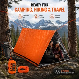 2-Person Emergency Tent for Camping – Waterproof Thermal Survival Shelter for Hiking, Travel & Car Kits