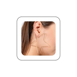 Cimenexe Bohemian Large Star Earrings Exaggerated Star Hoop Earrings Gold Hollow Star Earrings Punk Geometric Hoop Earrings Jewelry for Women and Girls