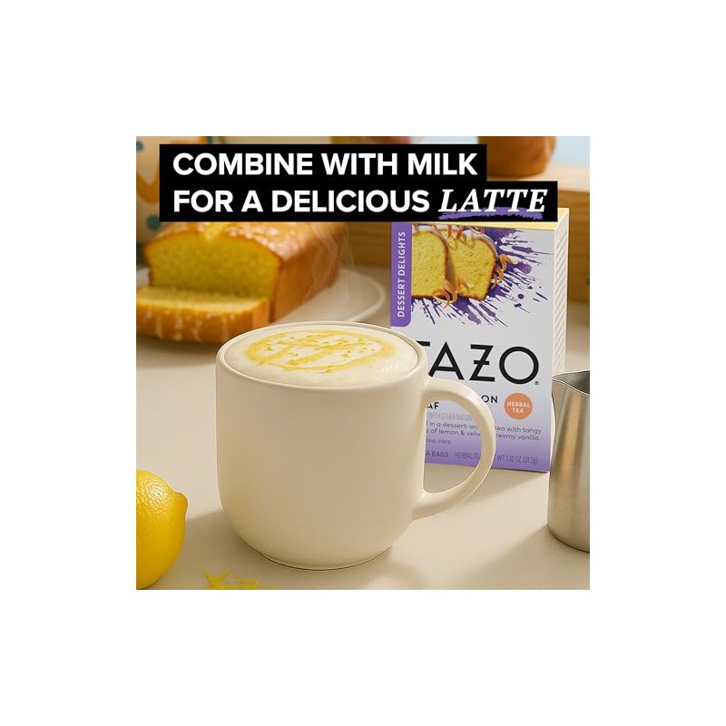 TAZO Glazed Lemon Loaf Herbal Tea Bags - Caffeine-Free Delight