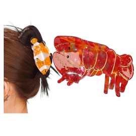 Fish Claw Clip Marine Animals Hair Clip Hair Band Back Head Thick Clip Hair Grab Accessories Party Working (Lobster)