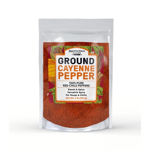 Unpretentious Cayenne Pepper Ground(2 lb), Spicy Flavor, Tacos, Soups, Sauces, Restaurant Quality