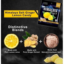 Big Foot Natural Himalayan Salt Candy, Lemon Ginger Flavor, Sports and Workout Hydration Supplement, Vegan-Friendly, Box of 12 Packs (78 Candies)