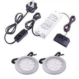 BMF DIRECT Under Cabinet Light Kit, 12V DC Ideal for Campervan, Kitchen, Wardrobe, Cabinet, Boat, Display (Warm White (3000K), 2X LED Kit)