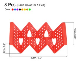 sourcing map 8 Pcs Disposable Taco Holders for Party, Plastic Taco Plates Hold Up to 3 Tacos, Hollow Carved Taco Shell Holder, Dishwasher Safe
