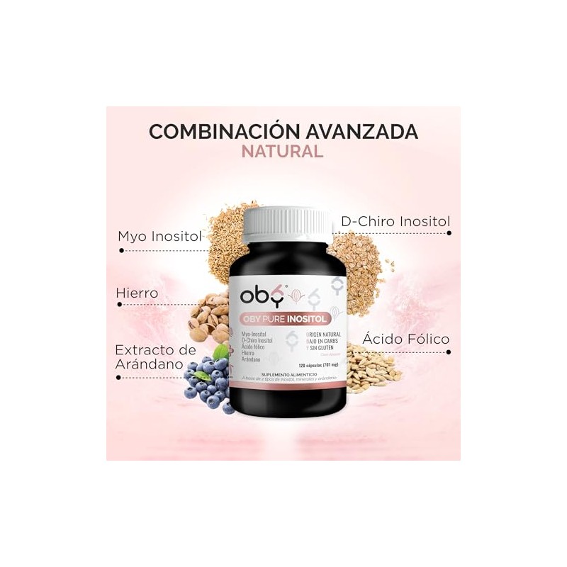 Oby Inositol Myo Chiro Acido Folico Hierro Extracto Arándano Suplemento