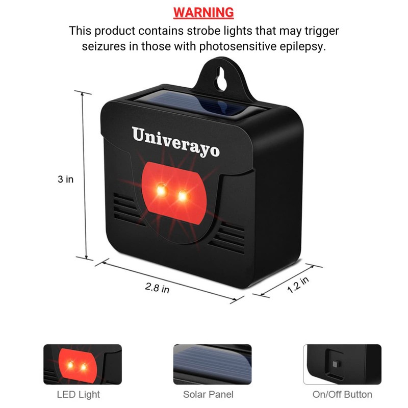 Univerayo Coyote Deterrent Solar Predator Control Light Deer Repellent Device