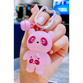 YHFITN Cute Acrylic Lighting Panda Keychain, Beaded Chain Bag Charm, Cartoon Pop Fidget Toy Keychain, Relax and Enjoy Funny, Fun Birthday Party Gift, Holiday Prize for Boys and Girls