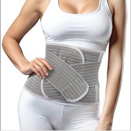 UMNUNV Postpartum Belly Band Wrap Back Support Natural Delivery Control Shapewear Binder Support Belt Girdle Women Tummy Control Waist Recovery Bamboo Charcoal Fiber (M Grey)