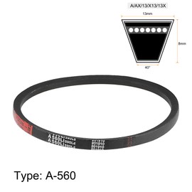 sourcing map 2 x A560 V-belt, A profile, rubber drive belt, 560 mm, inner circumference